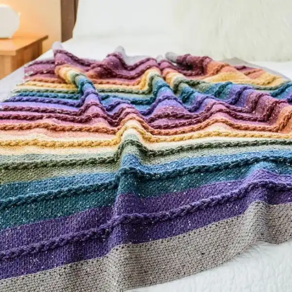 Crochet Blanket Pattern - Buttons & Braids