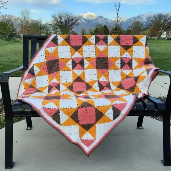 Sunburst Crochet Quilt PDF Pattern