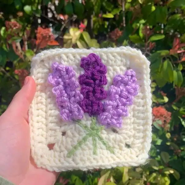 Lavender Bunch Granny Square Pattern