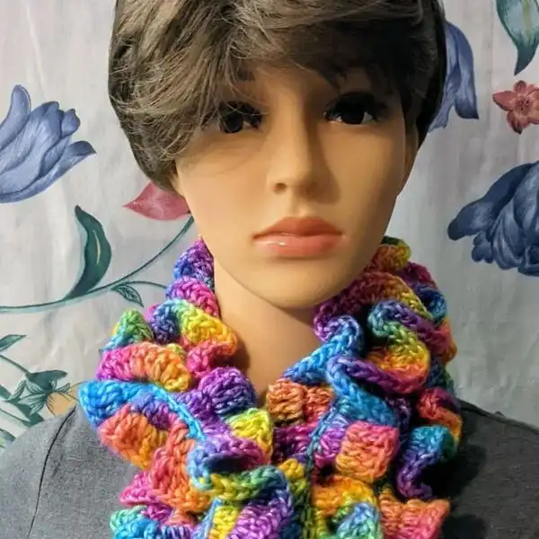 Ruffled Crochet Infinity Scarf