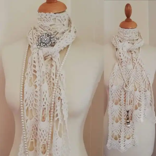 Pineapple Lace Infinity Scarf