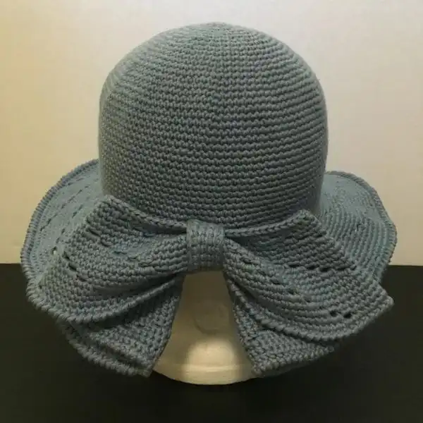 Striped Sun Hat with Bow Detail