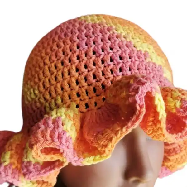 Beginner-Friendly Crochet Ruffle Hat