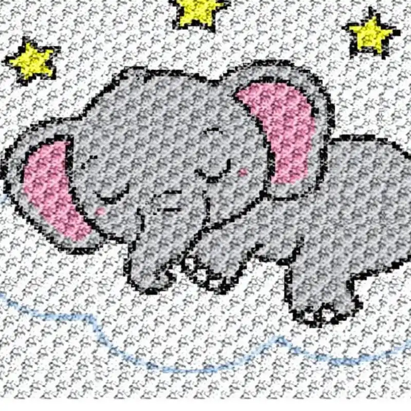 Adorable Baby Elephant C2C Graphgan