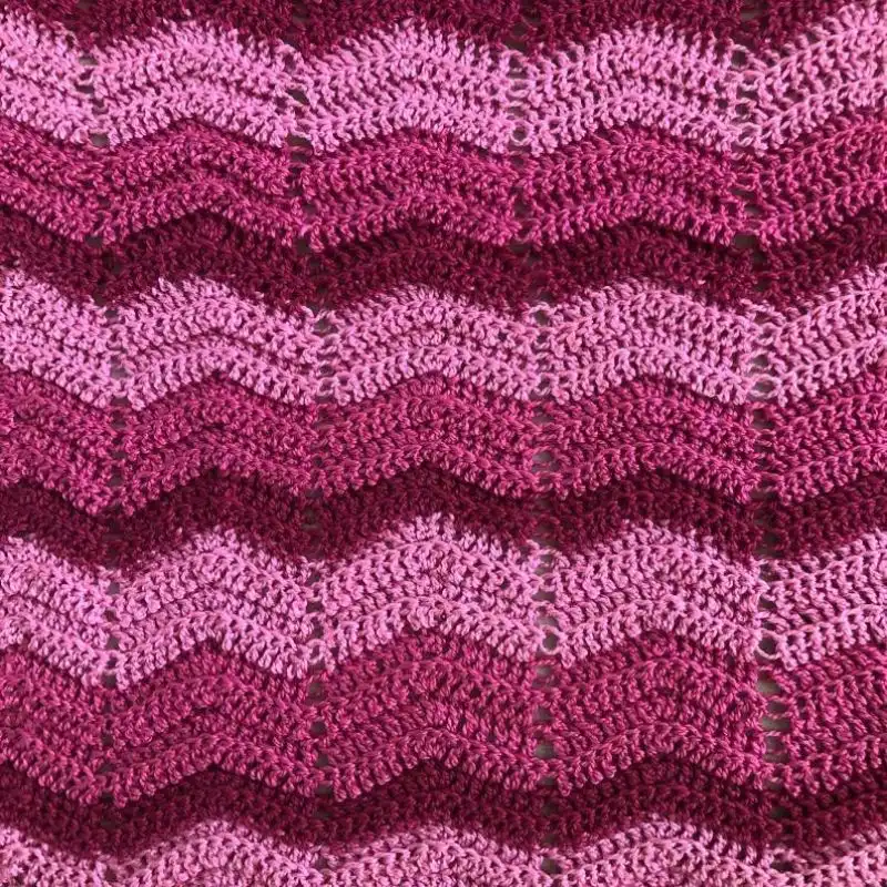 Crochet Pink Chevron Zig Zag Blanket