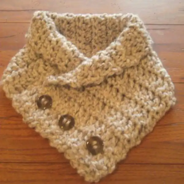 Buttoned Crochet Cowl