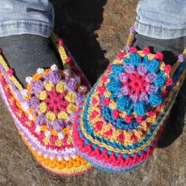 Crochet Slippers With Intricate Patterns
