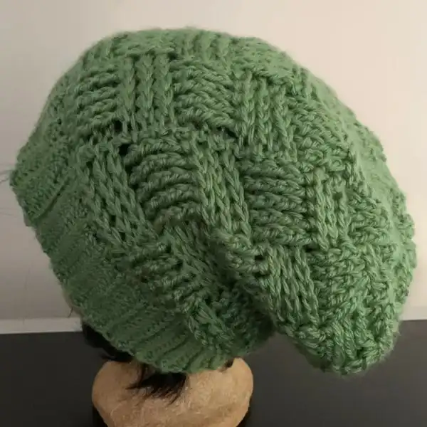 Basketweave Slouchy Hat