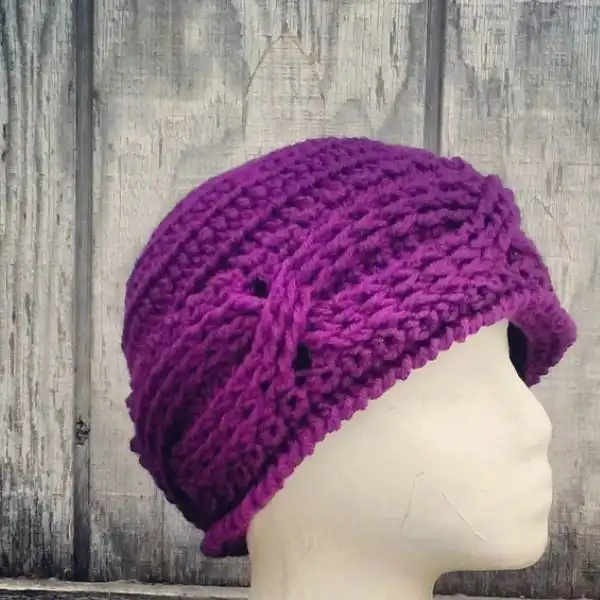 Twisted Cable Slouchy Hat