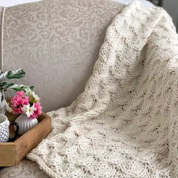 Cabled Lace Blanket