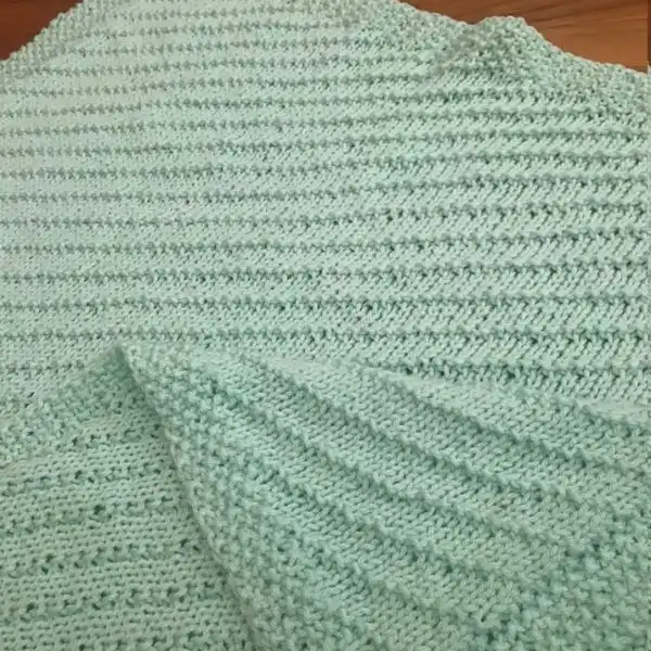 Diagonal Seed Stitch Blanket