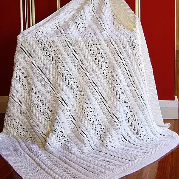 Cable And Lace Blanket