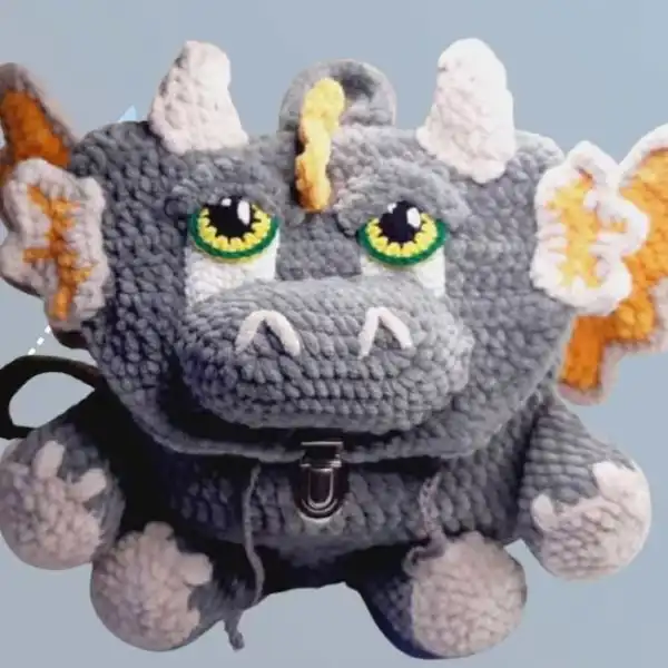 Cute Crochet Pattern Dragon Mini Backpack