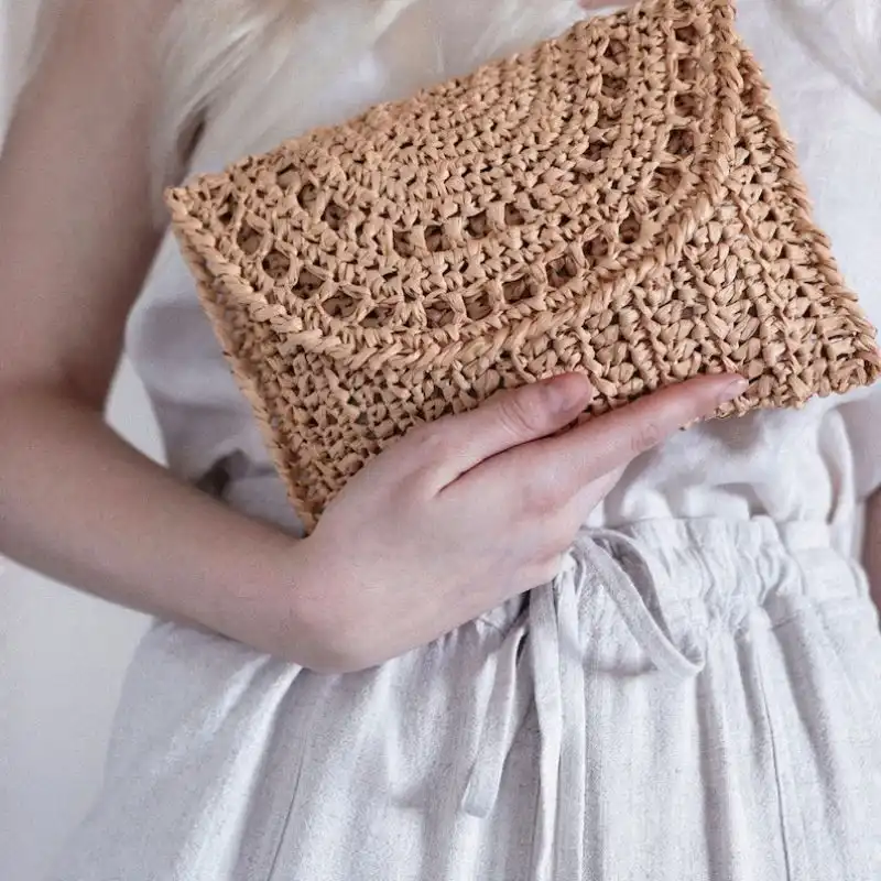 Crochet Raffia Clutch