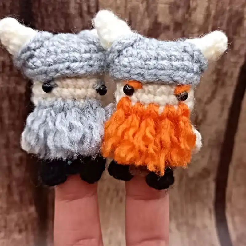 Vikings With A Ship Finger Puppet