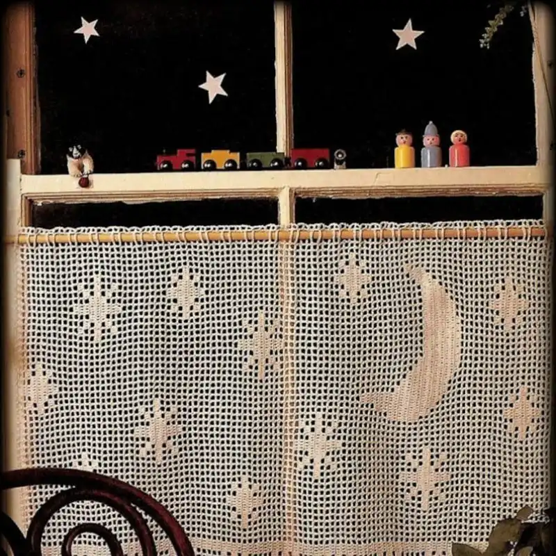 Moon And Stars Cafe Curtain