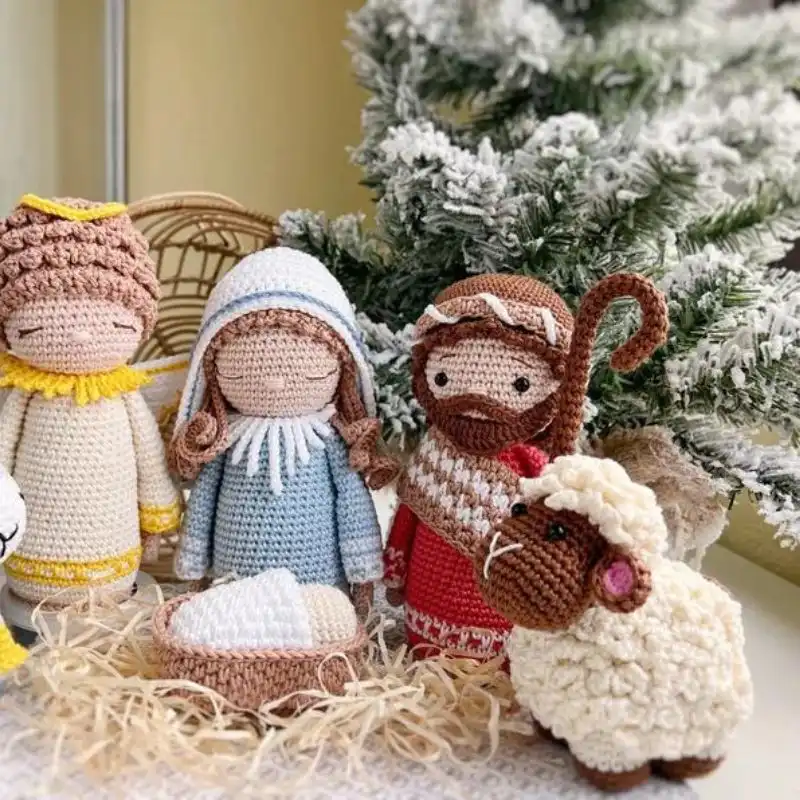 Crochet Nativity Scene Figures
