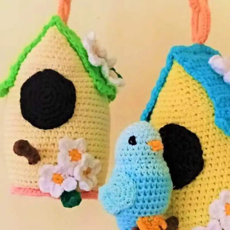 Crochet Birdhouse Decorations