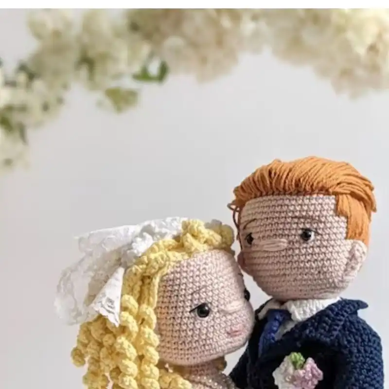 Crochet Wedding Cake Topper