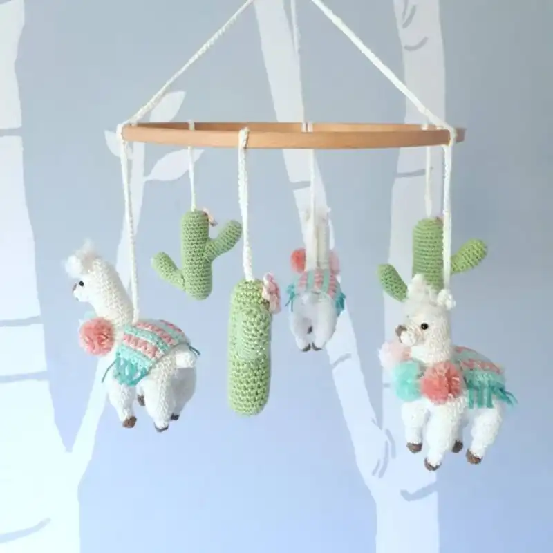 Crochet Llama Mobile