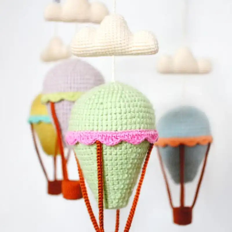Crochet Balloons And Clouds Mobile