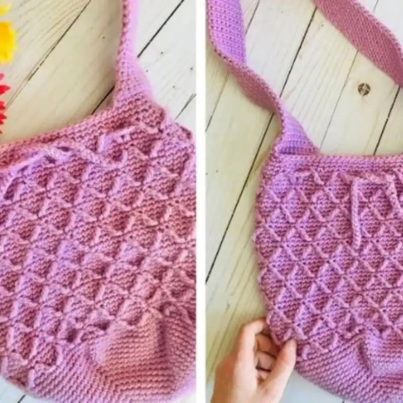 Crochet Diamond Pattern Handbag