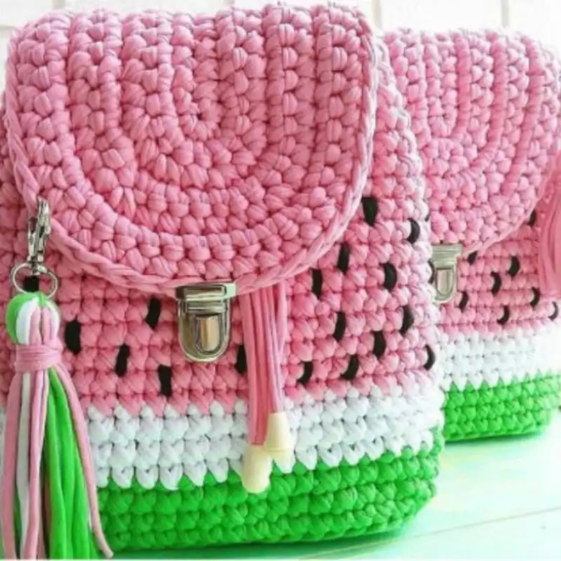 Crochet Watermelon Backpack