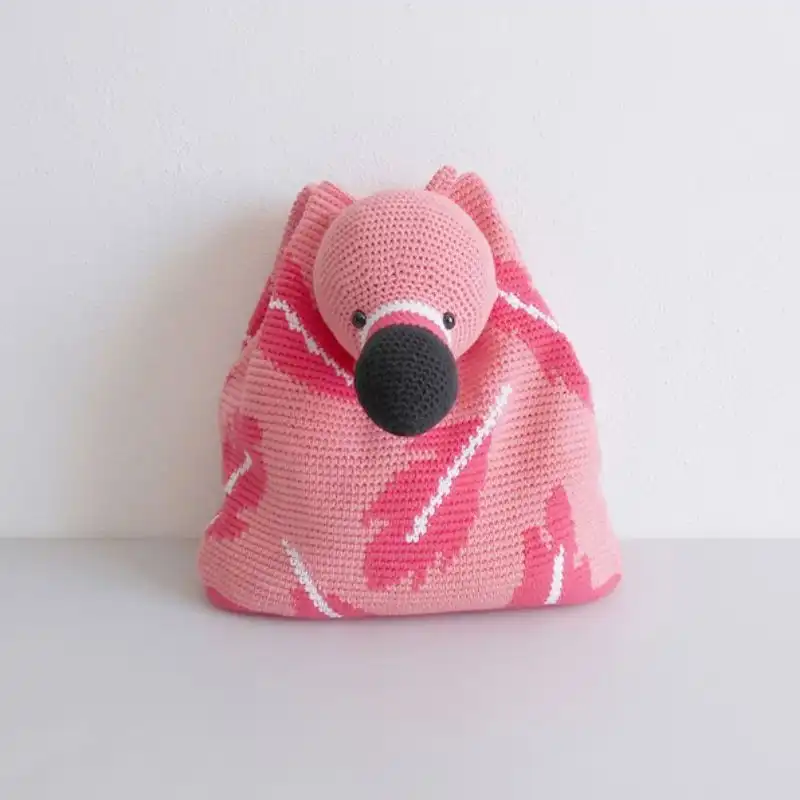 Crochet Flamingo Backpack
