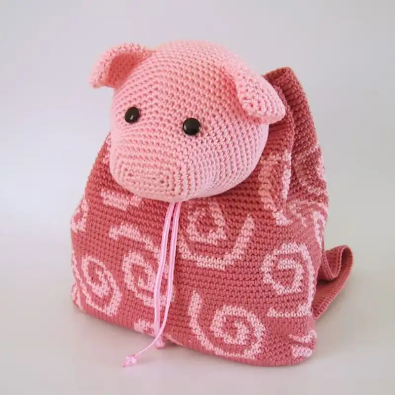 Crochet Pig Backpack