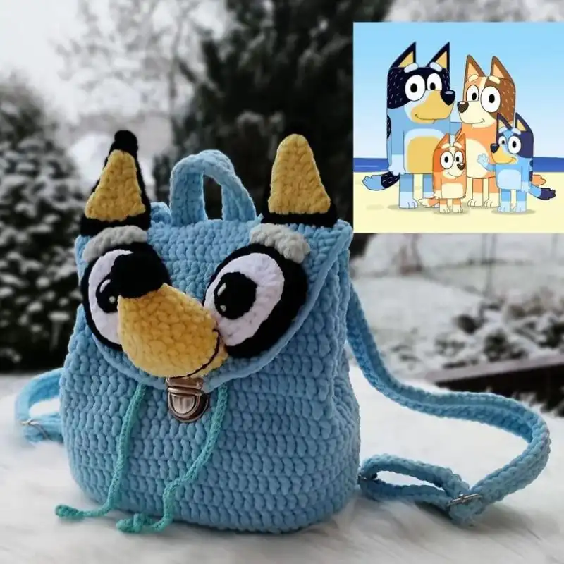 Crochet Bluе Dog Backpack