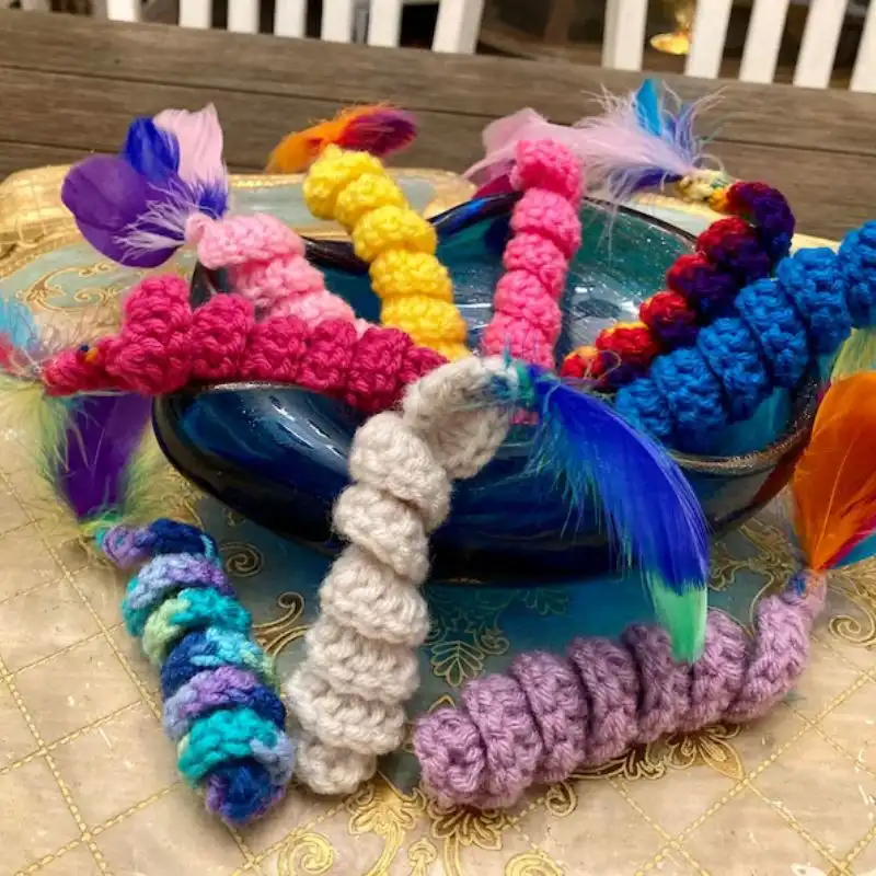Springy Spiral Cat Toy With Feather Tail