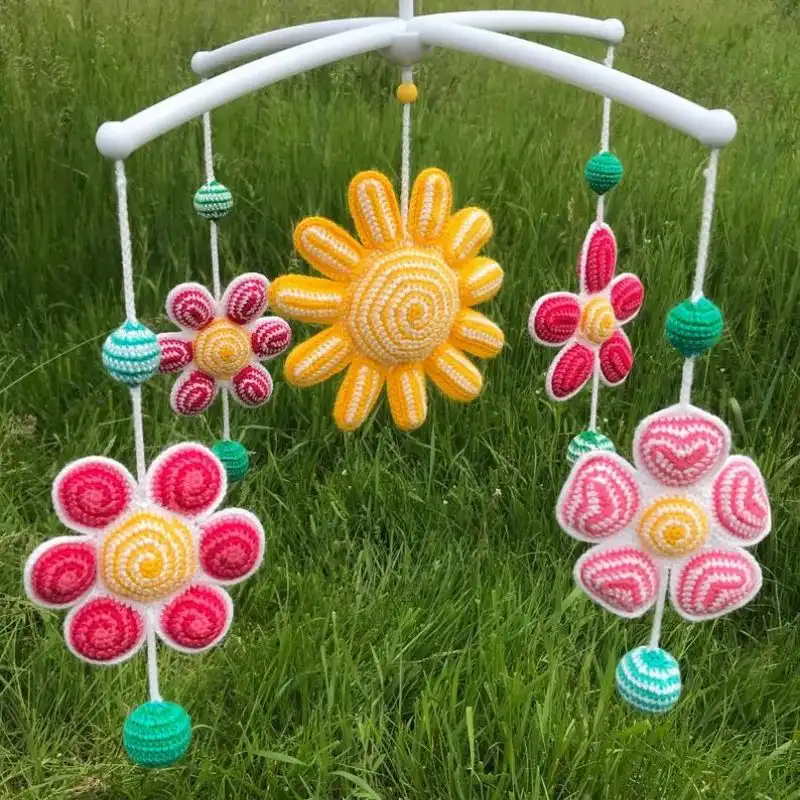 Crochet Flower Garden Mobile