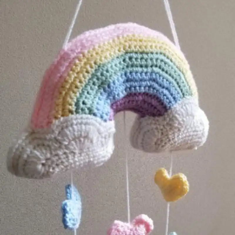 Crochet Rainbow Mobile