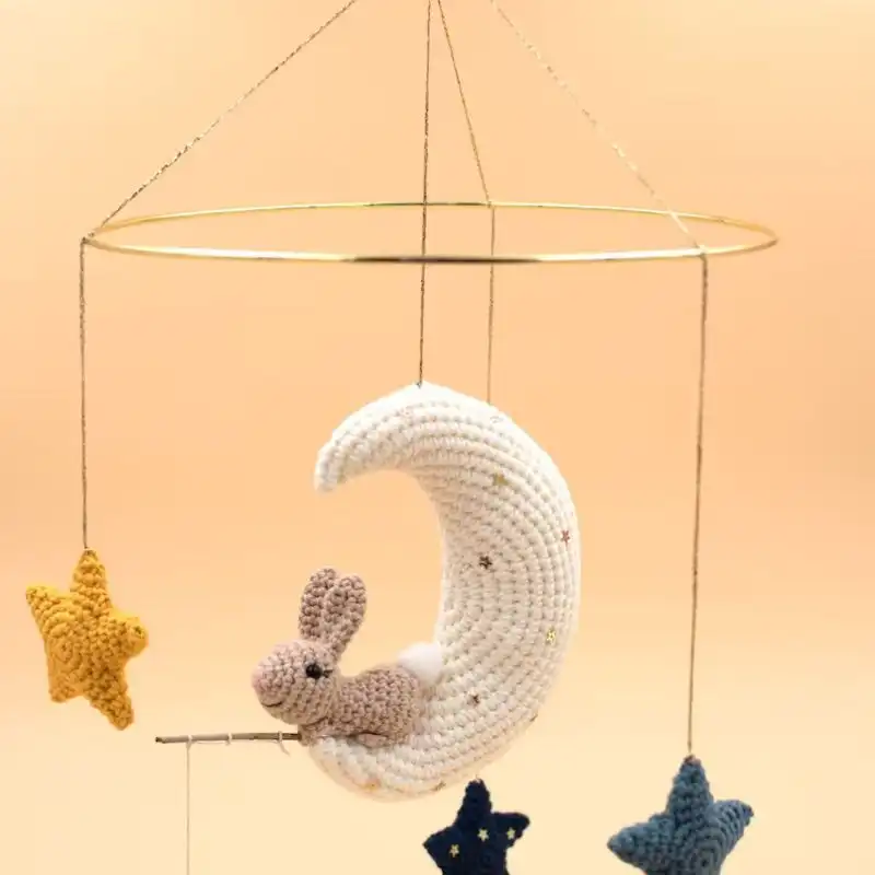 Crochet Moon Bunny And Stars Mobile