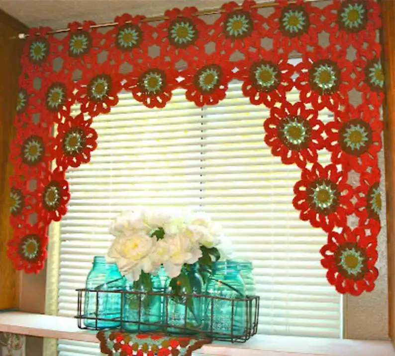 Crochet Flower Curtain Motif Pattern