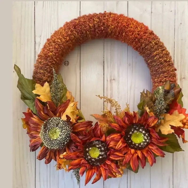 Fall Decoration Crochet Wreath
