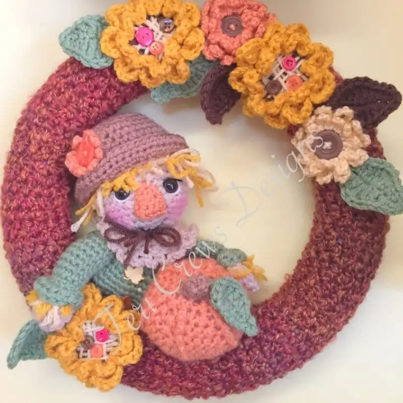 Fall Scarecrow Wreath Crochet