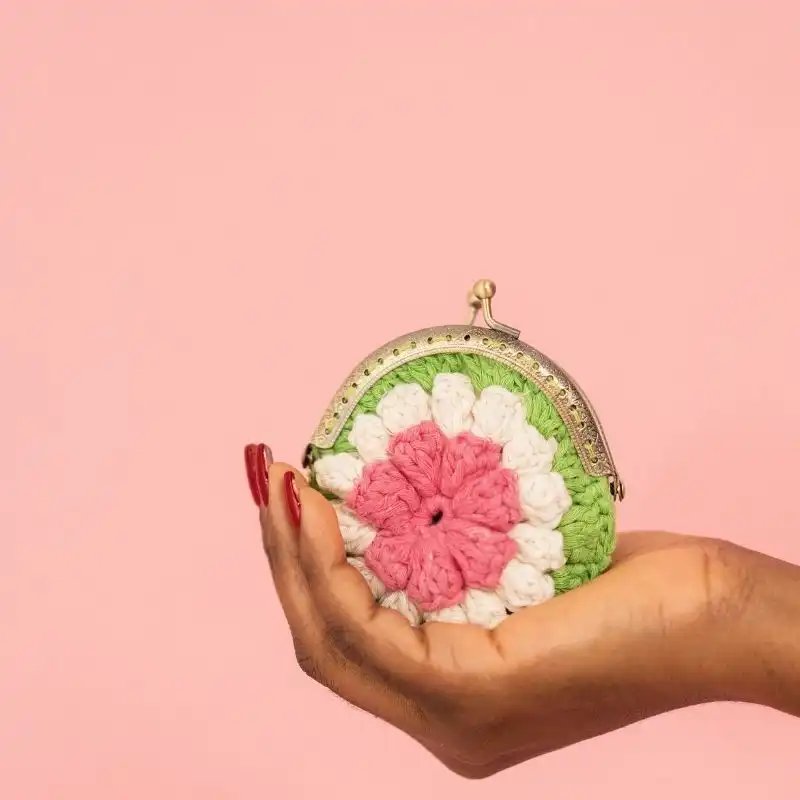 Floral Embossed Coin Purse
