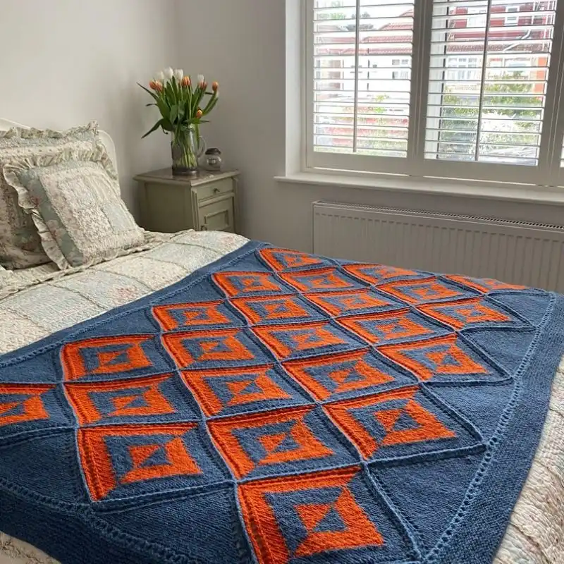 Funky Patchwork Afghan Knitting Pattern