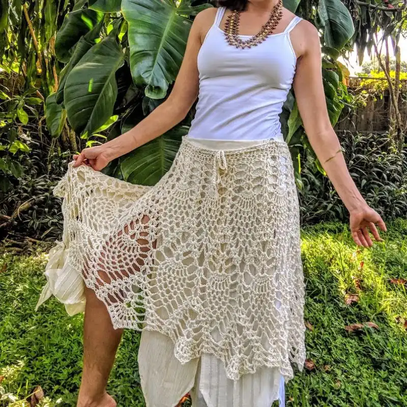 Pineapple Lace Drawstring Skirt