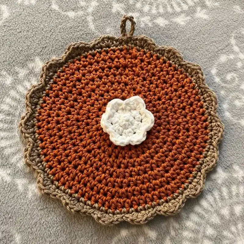 Pumpkin Pie Potholder Crochet Pattern