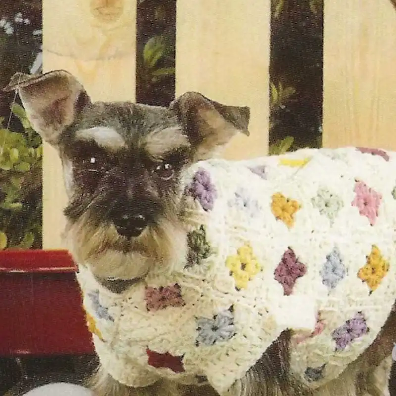 Vintage Granny Square Dog Sweater