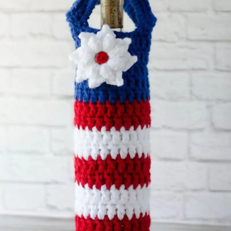 4th of July Wine Cozy