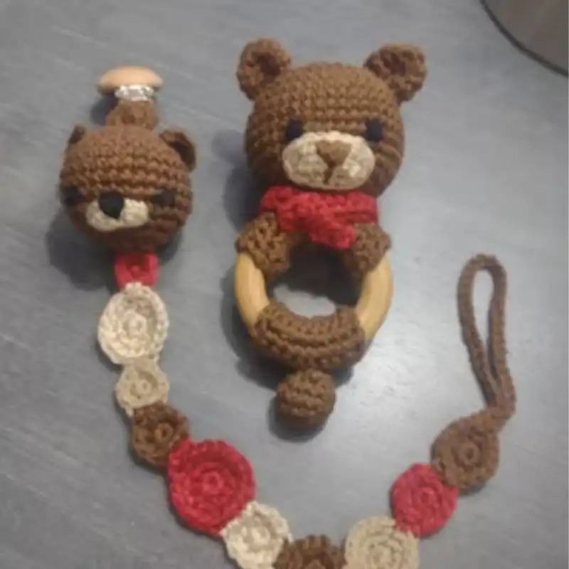 Ted The Bear Pacifier Clip