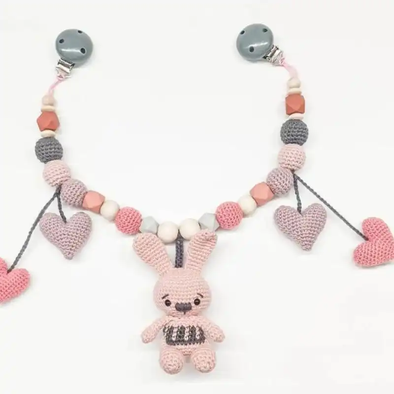 Pram chain heart with clips