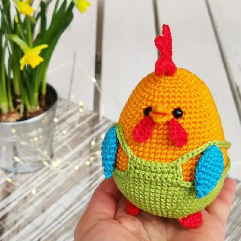 Easter Rooster In Overalls