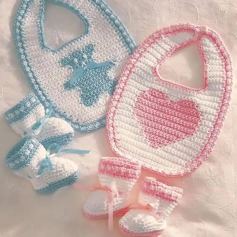 Gorgeous Bibs And Bootees