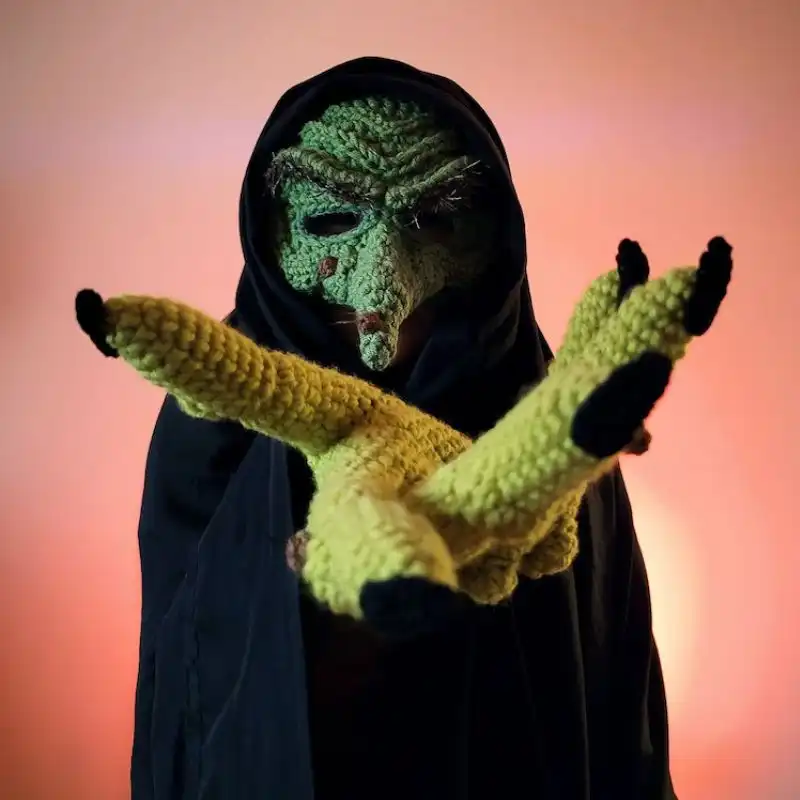 Witch Crochet Halloween Mask