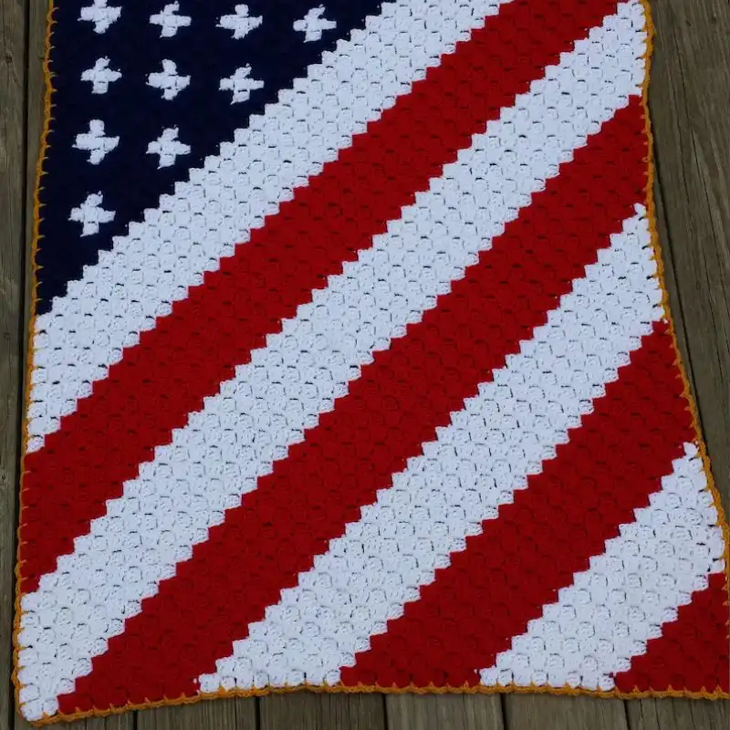 American Flag C2c Crochet Pattern