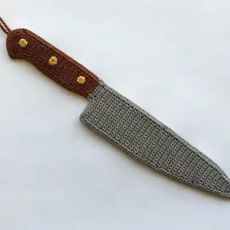 Crocheted Chef Knife Applique